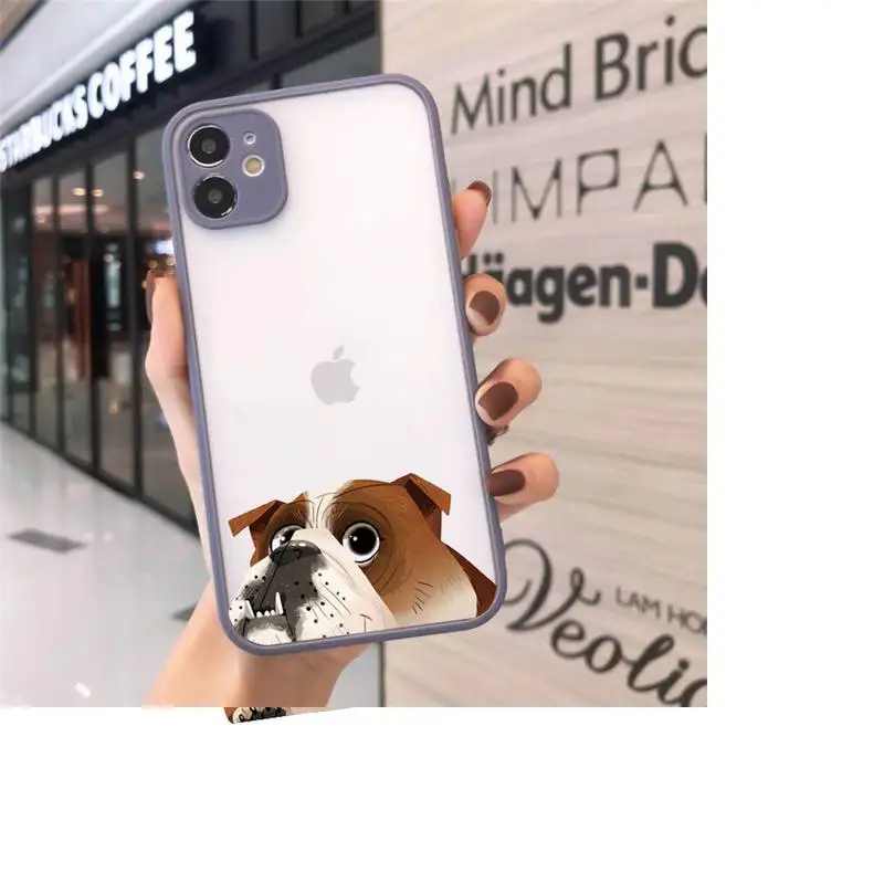 

Dog French Bulldog Phone Cases Matte Transparent For iPhone 12 Mini 11 Pro XR XS Max 7 8 Plus