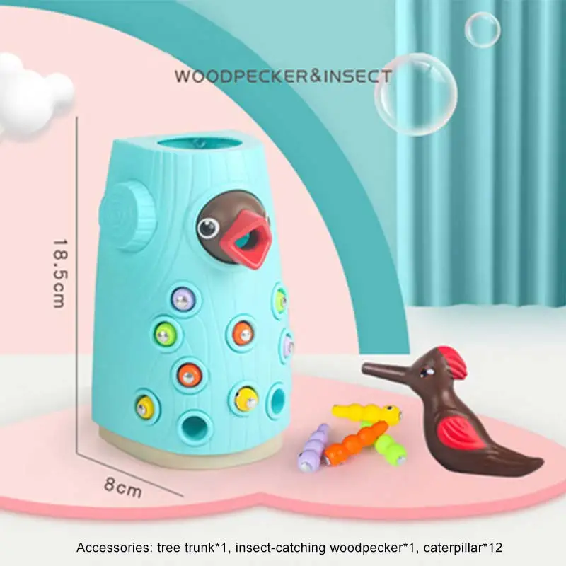 Детский игрушечный набор поймать червя Магнитная игра для кормления животных