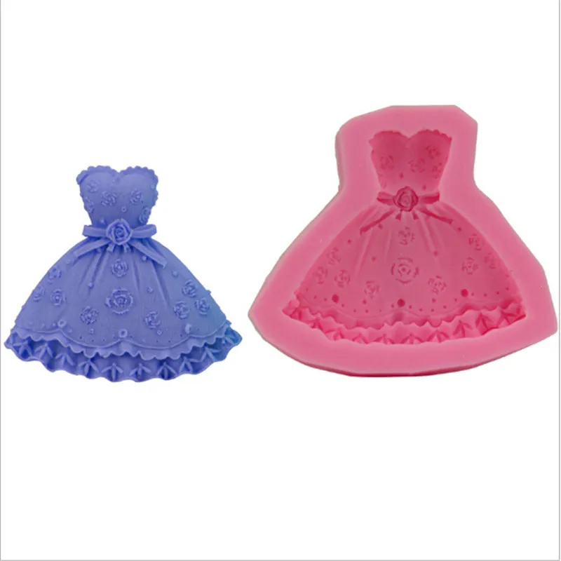 Платье юбка принцессы 3D форма для торта шоколадное мороженое желе силиконовое