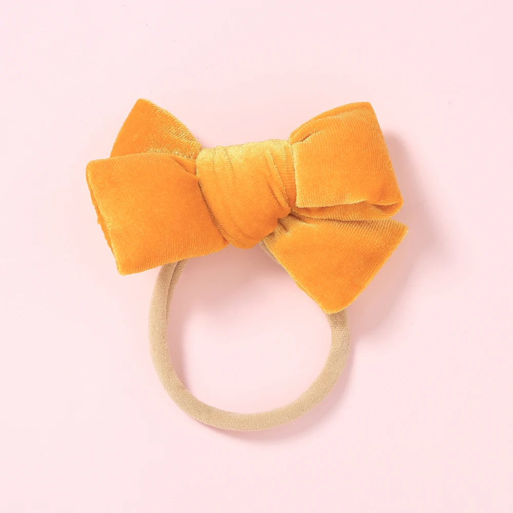 

18 Color Velvet Bowknot Baby Hair Bands Nylon Headband For Children Elastic Headwear Newborns Photography Hair Accessories Kids