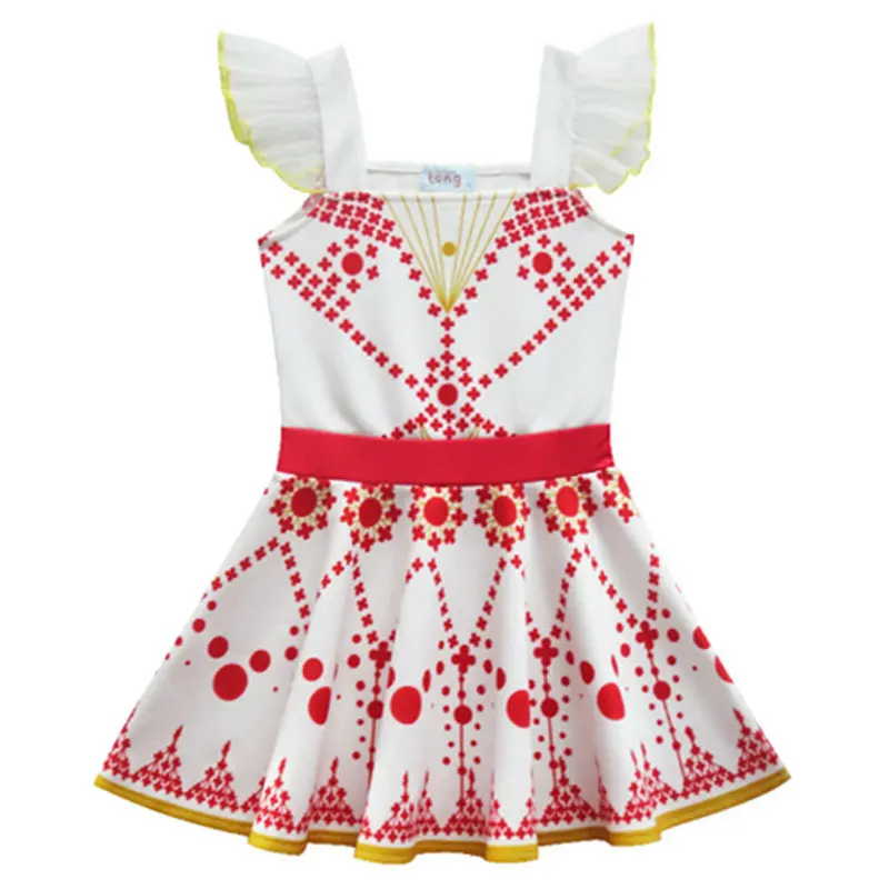 Детское платье для балета с оборками на рукавах и квадратным вырезом девочек