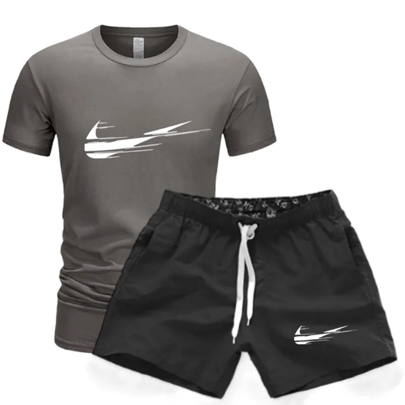 

Men's Shorts Summer Men's T-shirt Shorts Suits Fashion Cool Male Shorts Oversized Men's Clothing Fashion Two Piece Sets