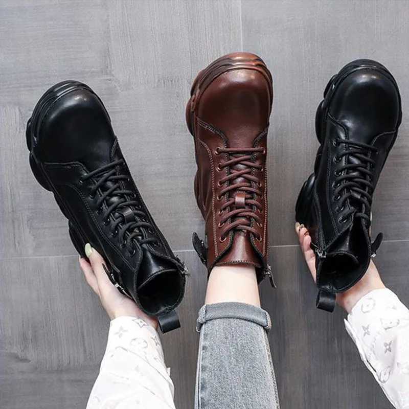 

Осенне-зимние новые ботинки Martin женские на толстой нескользящей подошве модные короткие ботинки водонепроницаемые износостойкие спортивн...