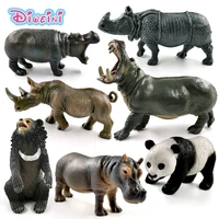 new hippo rhino panda black bear simulation animal model action figure home decor gift for kids educational hot toy for children