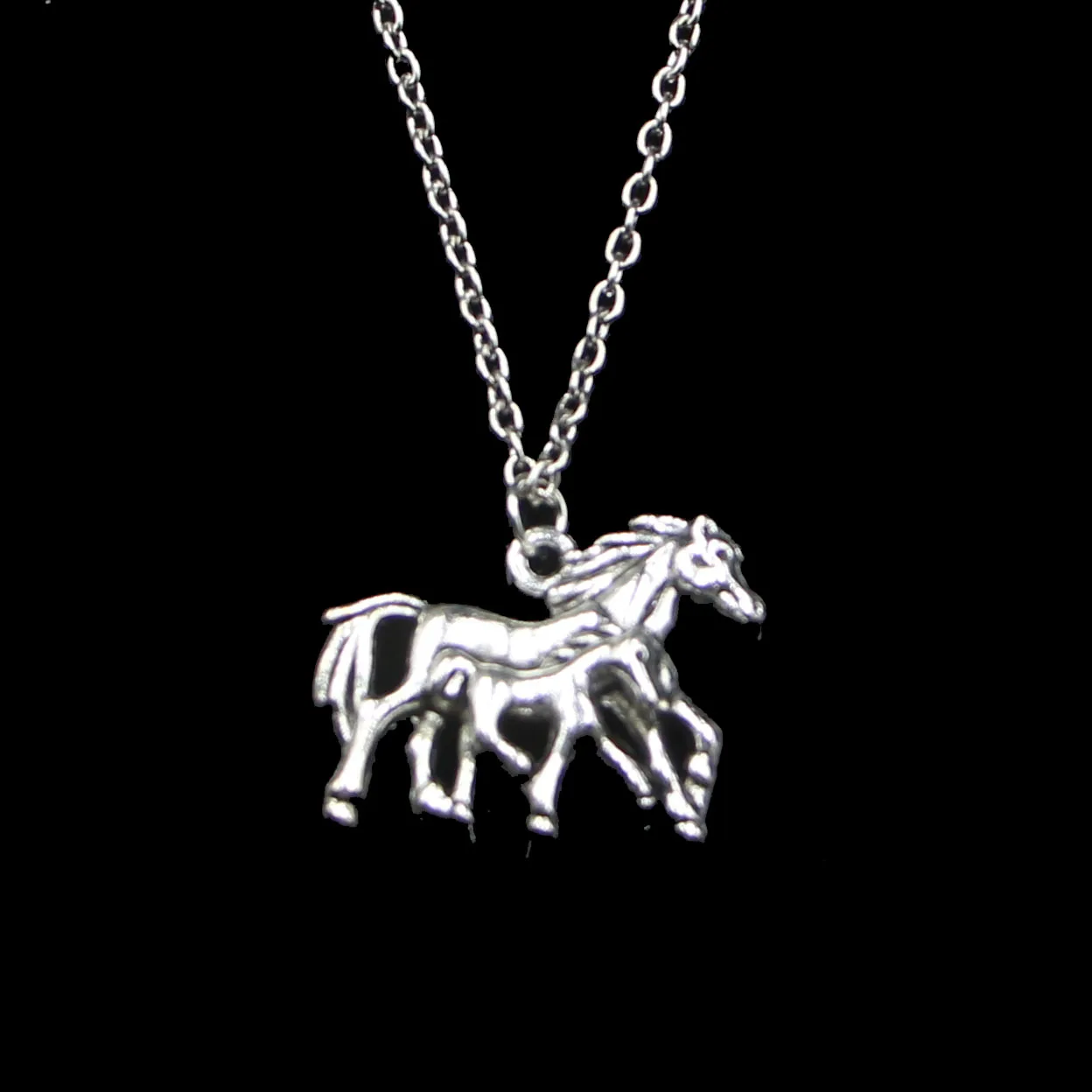20 шт 28*23 мм мать сын Лошадь ожерелье короткий длинный DIY ручной работы кулон для