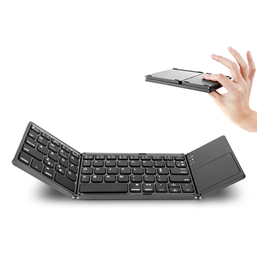 

Mini Folding keyboard Wireless Bluetooth Russian/Spanish/Arabic Keyboard with Touchpad for Windows Android IOS Tablet Phone PC