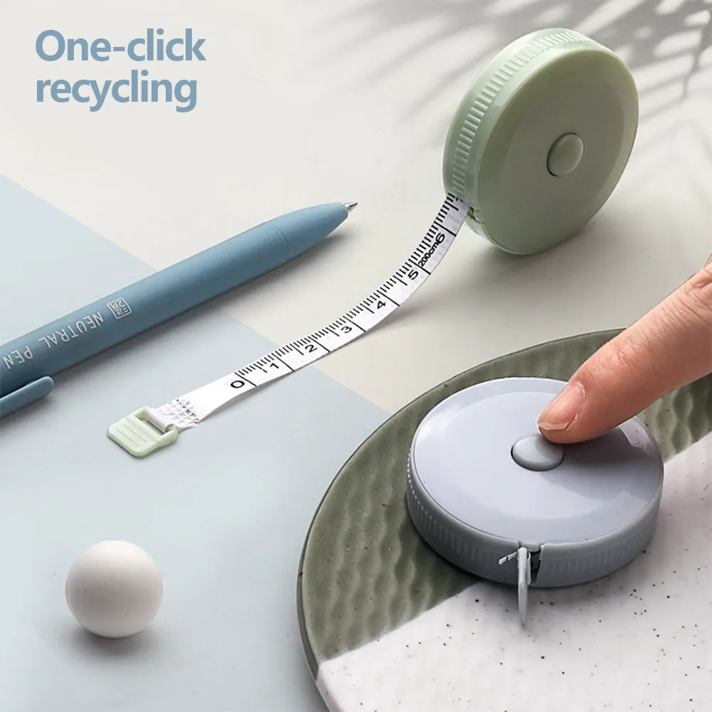 

portable Bust wait measurement tool lose weight Mini plastic measuring clothes measuring tape auto retractable 1.5 meters tape