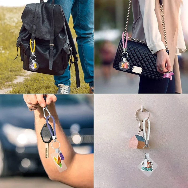 

Acrylic Keychain Blanks Kit, Including Key Rings,Key Chain, Tassels, Woven Keychains for DIY Keychain Vinyl Crafting