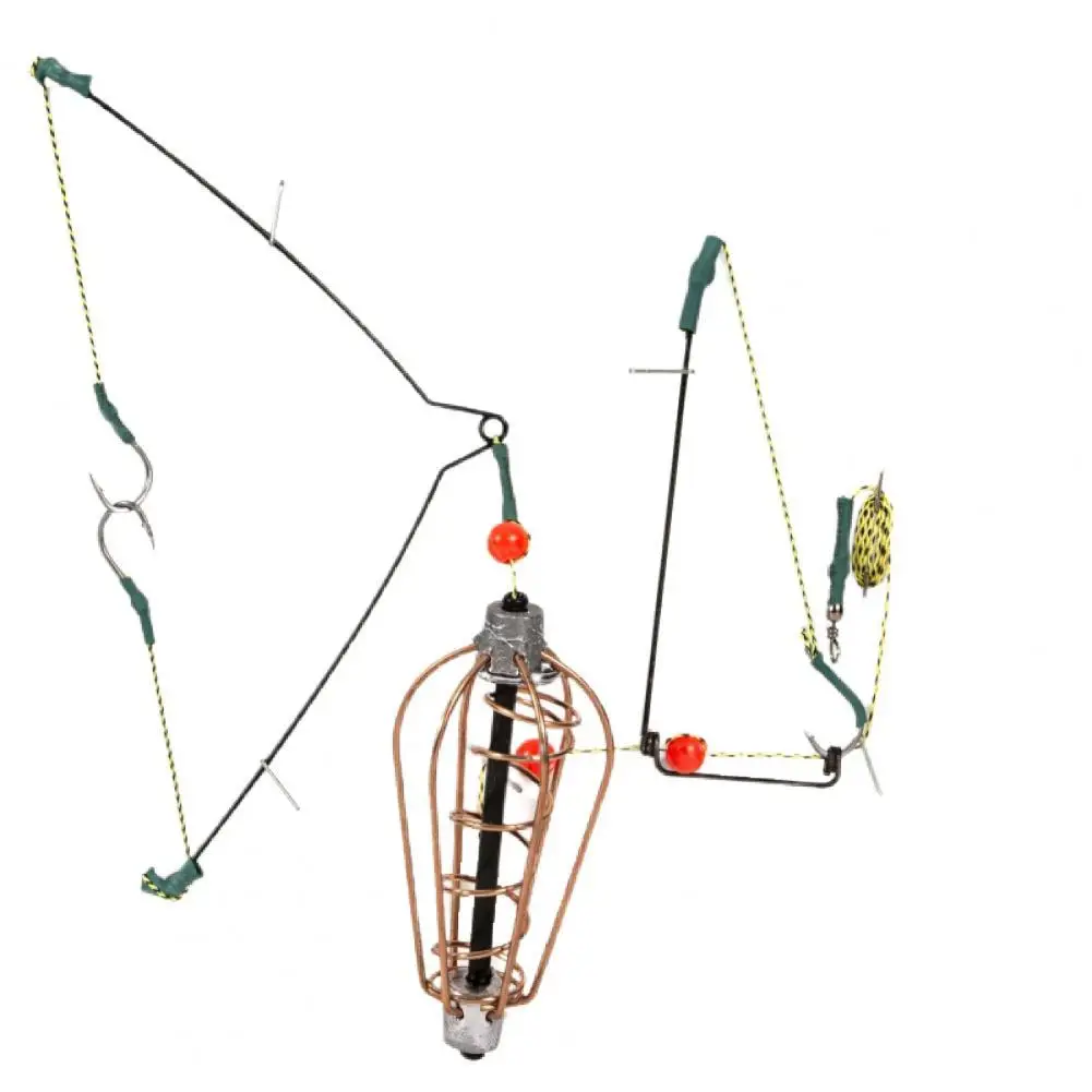 

80%HOT Fishing Lure Cage Portable Anti-corrosion Copper Fishing Bait Basket with Line Hooks for Fishing