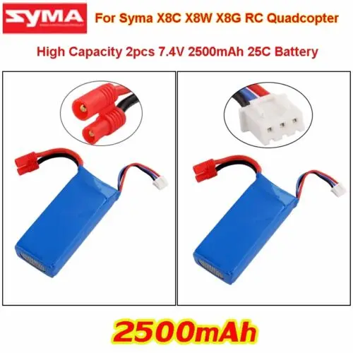 3 шт. Lipo аккумулятор 7 4 В 2500 мАч для Syma X8W X8C X8G RC вертолета самолета|Детали и