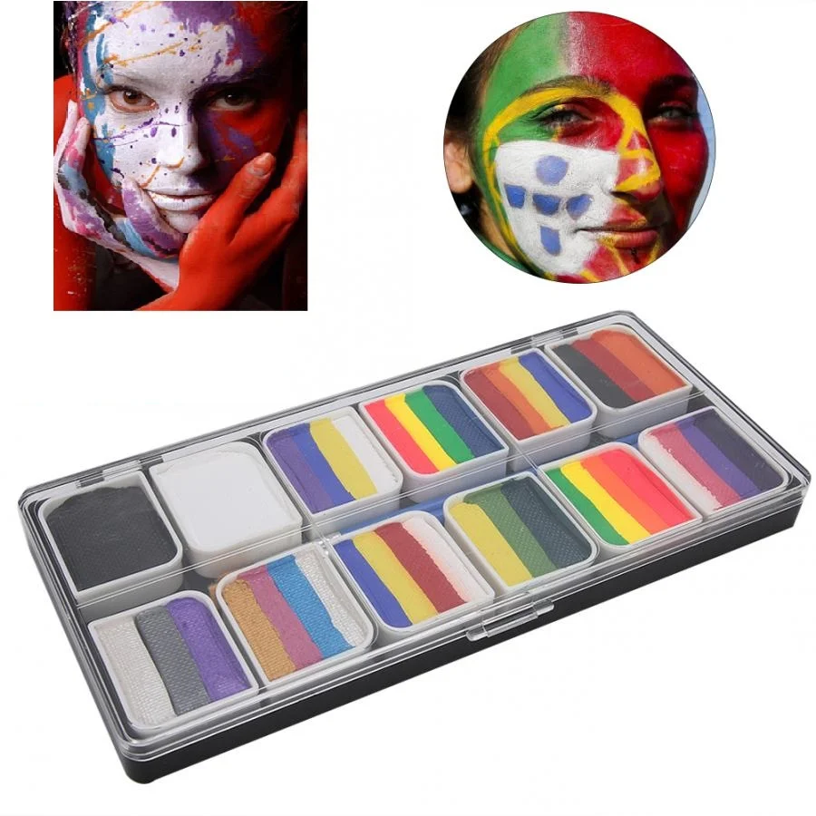Живопись для лица тела 12 цветов краска на водной основе Хэллоуина Вечерние игры с