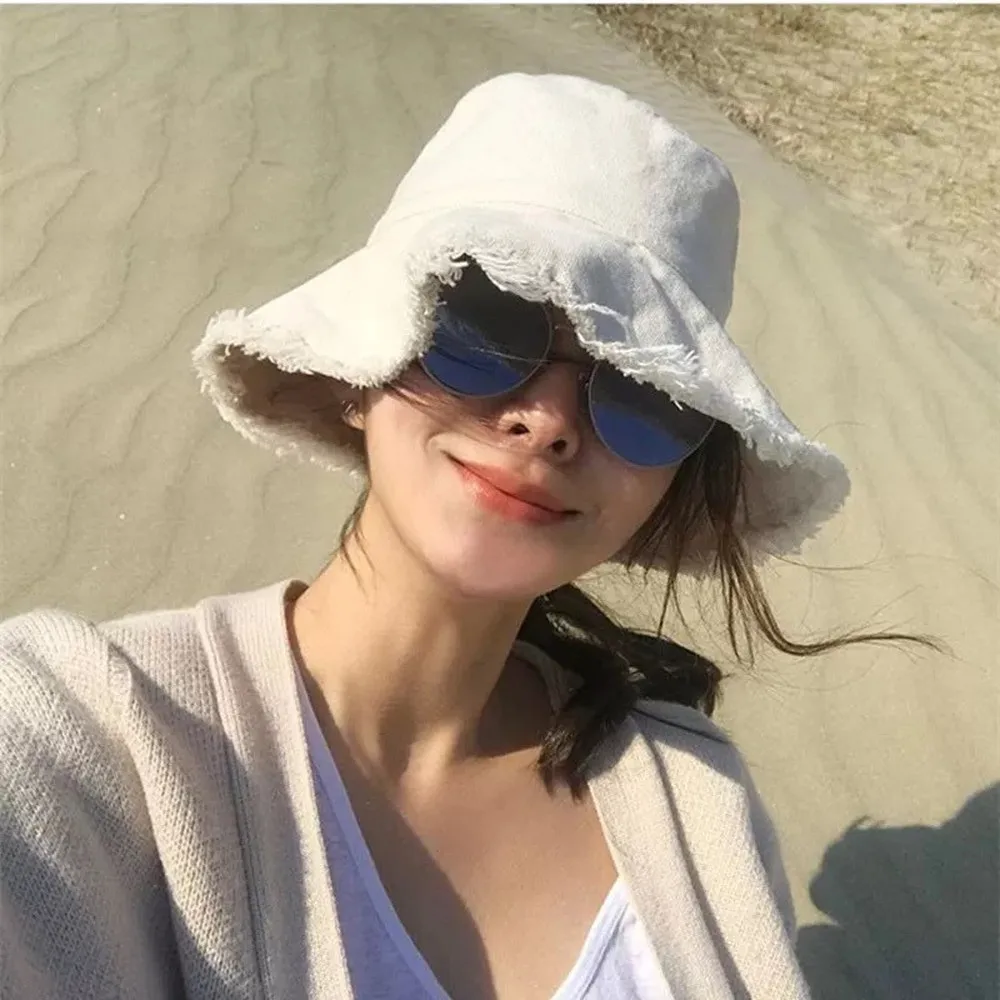 Панама GOUTER Женская однотонная с широкими полями для отдыха на открытом воздухе в