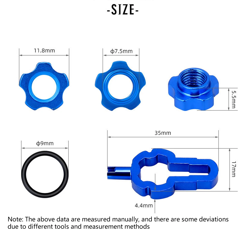 

1 Set Mountain Bike Presta Valve Schrader Valve Bicycle Wheel Converter Nut Tubeless Tire Rim Conversion Nut Tire Nozzle Lock