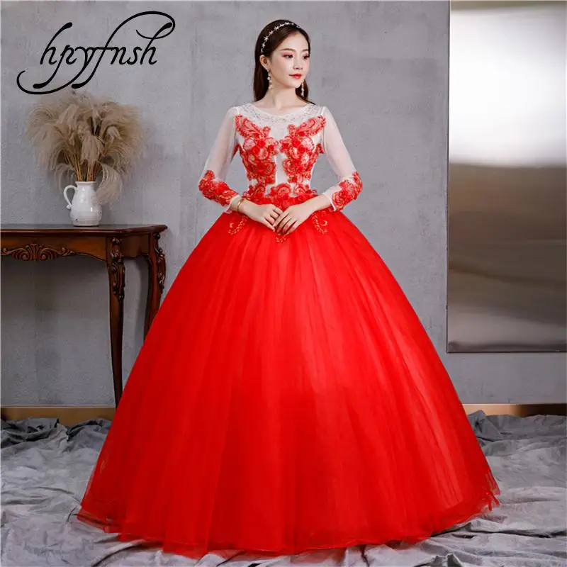 Винтажное платье с цветочным принтом круглым вырезом и длинным рукавом|Платья на