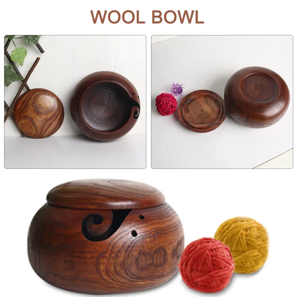 Wooden Yarn Bowl Hand Made with Wood for Knitting and Crochet For Handmade Supplies Storage | Дом и сад