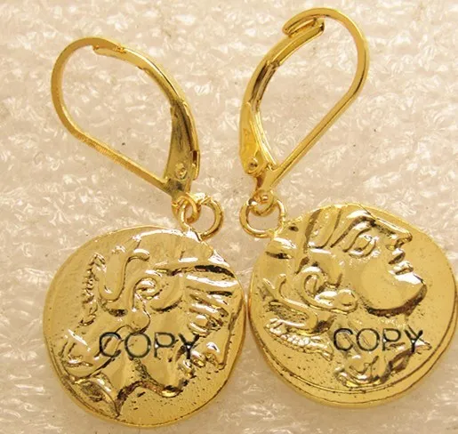 E (01) серьги в виде монет древние Афины греческий драхм атена Греция Сова драхма