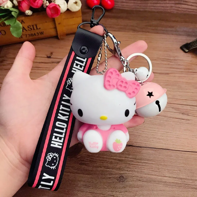 Новинка, женский брелок hello kitty, подарок для девушек, висячая веревка, браслет на запястье, автомобильная сумка, брелок, брелок, цепочка для ключей, брелок для телефона