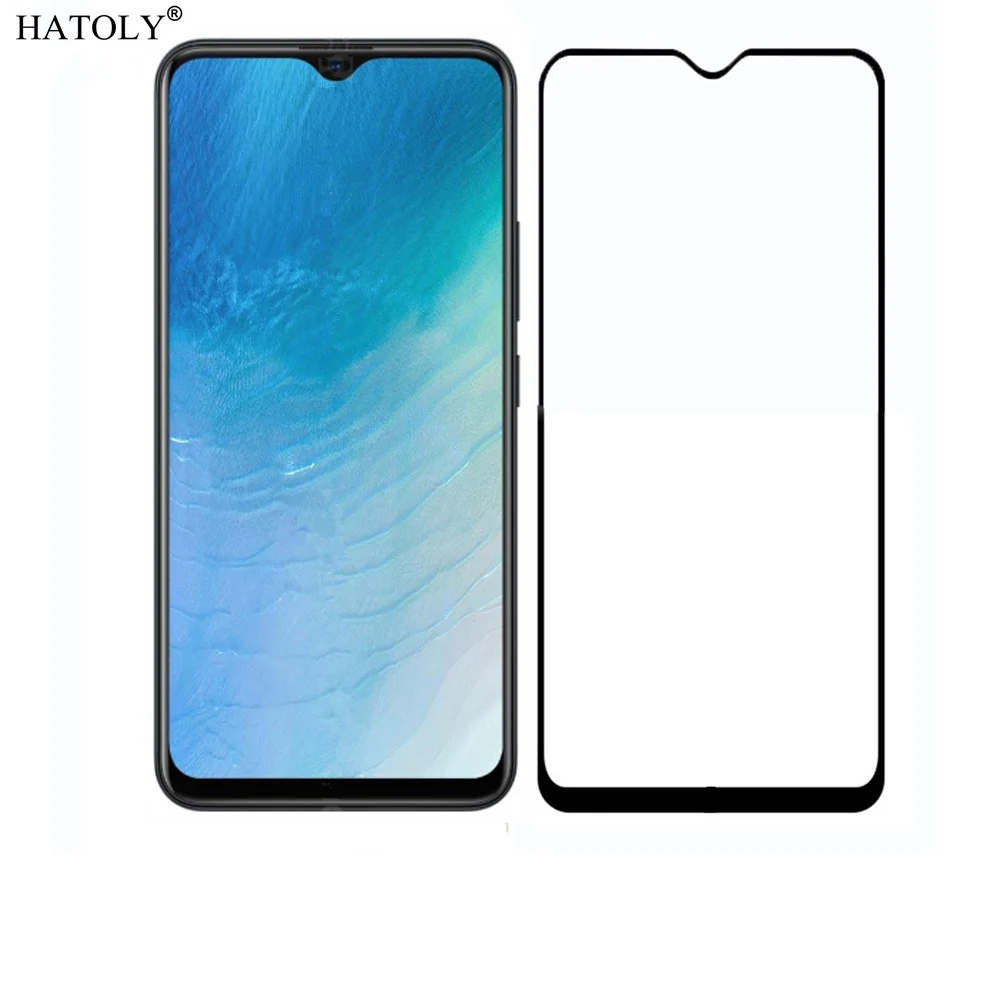2 uds vidrio templado para Vivo Y19 Protector de pantalla Vivo Z5i/U3 vidrio de cubierta completa para Vivo Y19 3D pel&iacute;cula de borde curvado HATOLY 6,53"-0