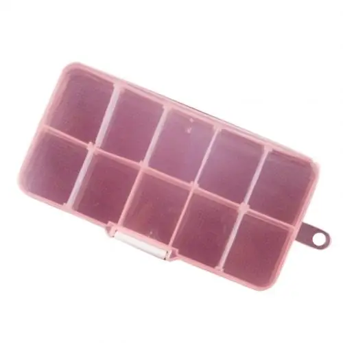 Light Red Практичные 10 отсеков ювелирные серьги кольца прозрачная пластиковая емкость для хранения Коробка органайзер контейнер коробка для хранения ювелирных изделий для уха - Цвет: Light Red