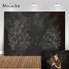 Фон для фотосъемки новорожденных, цветочный рисунок маслом, черный фон для Фотокабины, студии, фотосессии, детских портретов