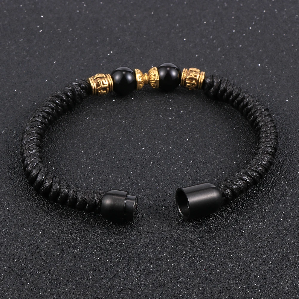 Мужской браслет из Тигрового Глаза натурального камня обсидиан лазурит бисера