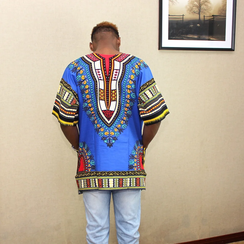 African Big Pockets Kwanzaa Dashiki Mens Classic Tops Free Size | Тематическая одежда и униформа