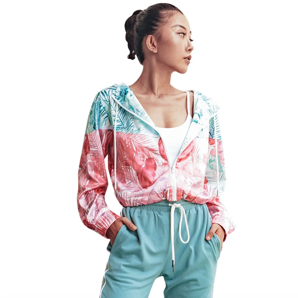 FE6903 толстовки спортивная куртка с принтом женский топ для йоги на Молнии Куртка