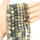 Бусины из натурального камня, круглые незакрепленные бусины из матового желтого камня для изготовления ювелирных изделий, рукоделия, браслетов, 4-12 мм