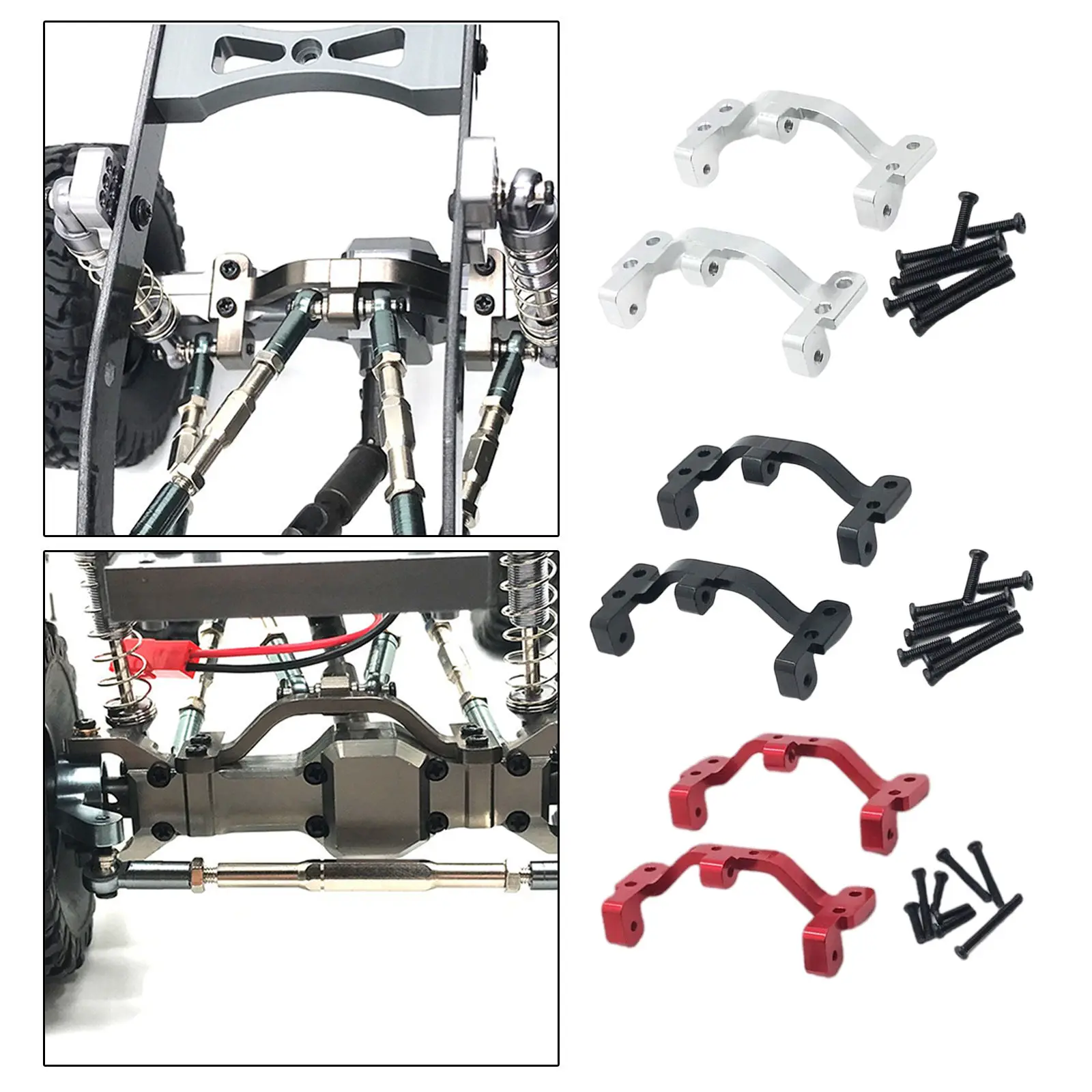 

Metal 4WD RC Auto Metal Pull Rod Base, Remote Control Vehicle DIY Car Model Replacement Gadget for 1/16 WPL C14 C24 C34 B14 B24