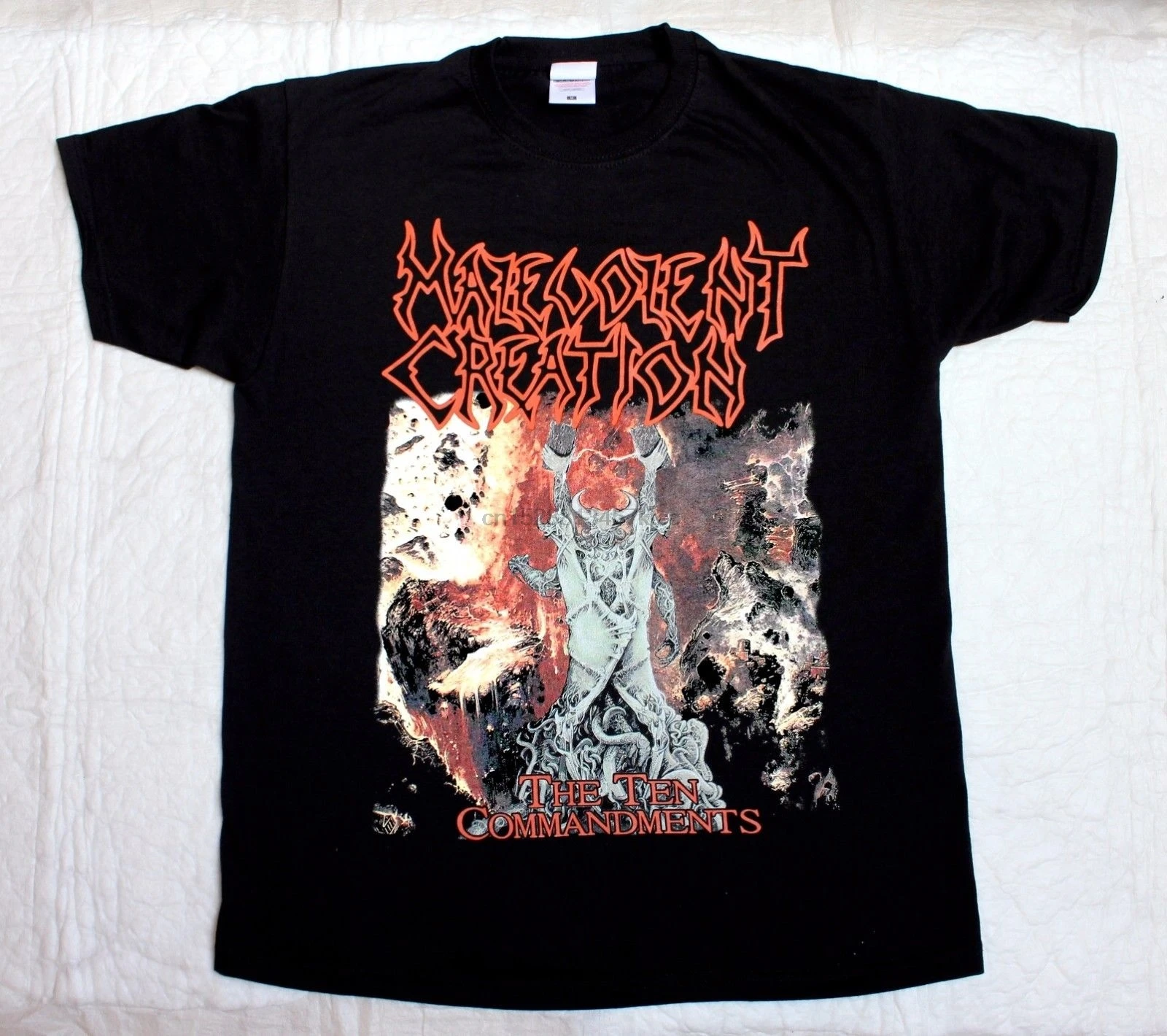 

MALEVOLENT CREATION THE TEN COMMANDMENTS 91 DEATH SUFFOCATION NEW BLACK T-SHIRT Fashion T Shirts Summer Straight 100% Cotton
