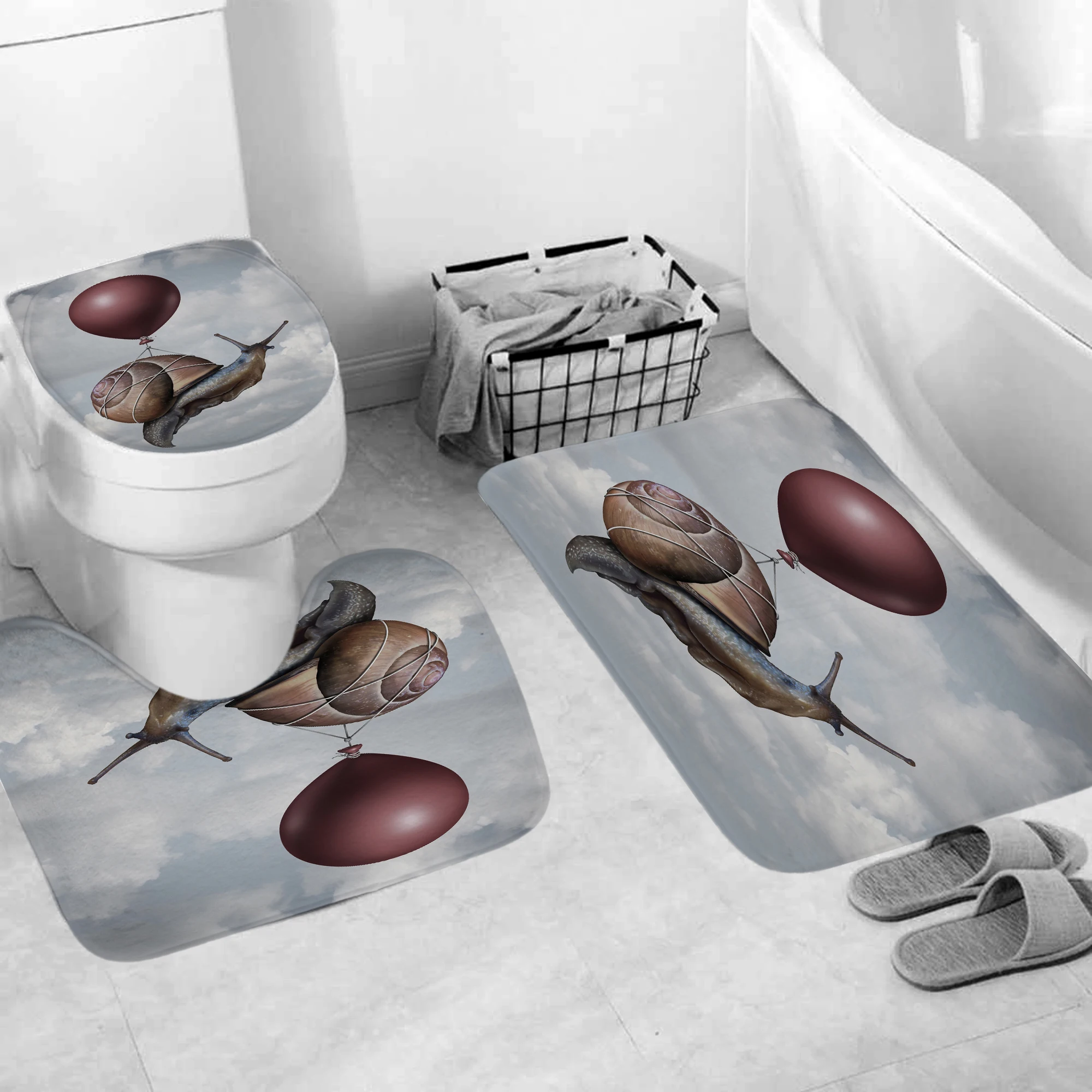 Креативный Летающий улитка печати Водонепроницаемый Ванная комната душа наборы