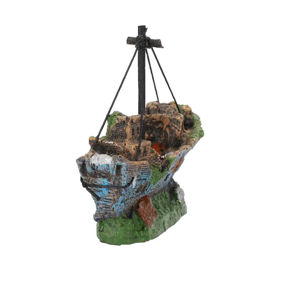 Пиратский корабль украшение для аквариума из смолы декоративная лодка