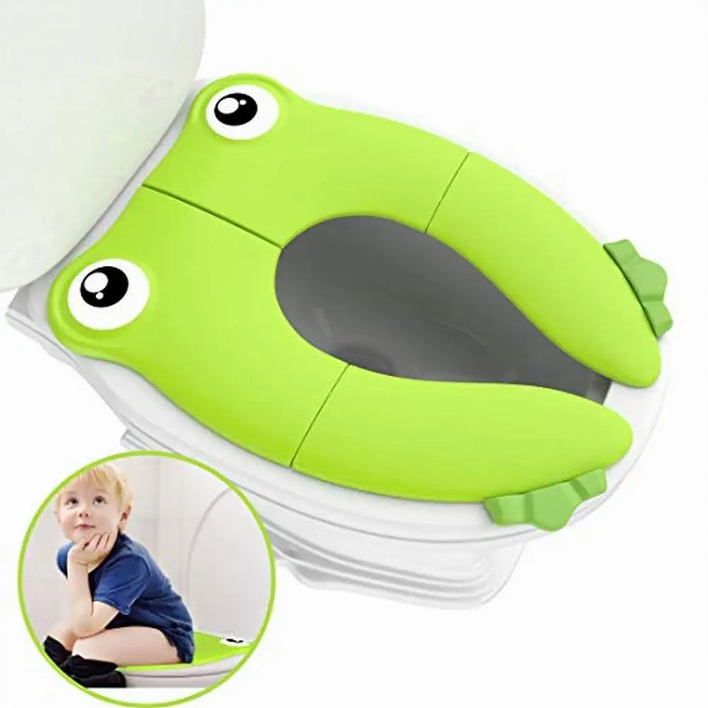 

Baby Travel Folding Frog Profile Potty Seat Anti-slip Toddler Portable Toilet Mat Training Seat Child Urinal Cushion Children Po