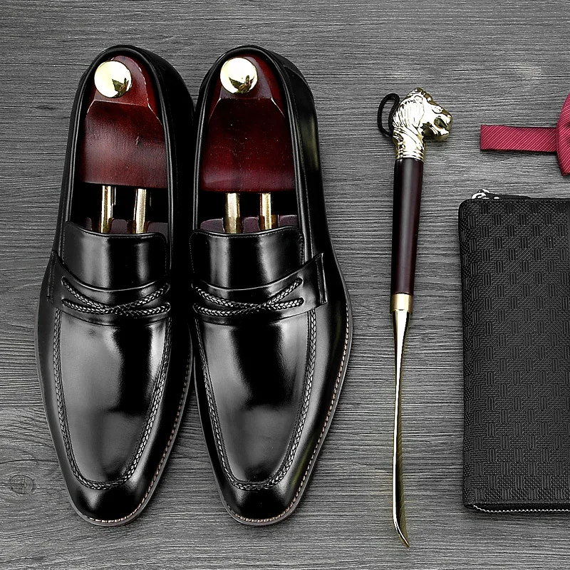 JOSHBERG/Лидирующий бренд Мужская обувь свадебные туфли из коровьей кожи Цвет Черный