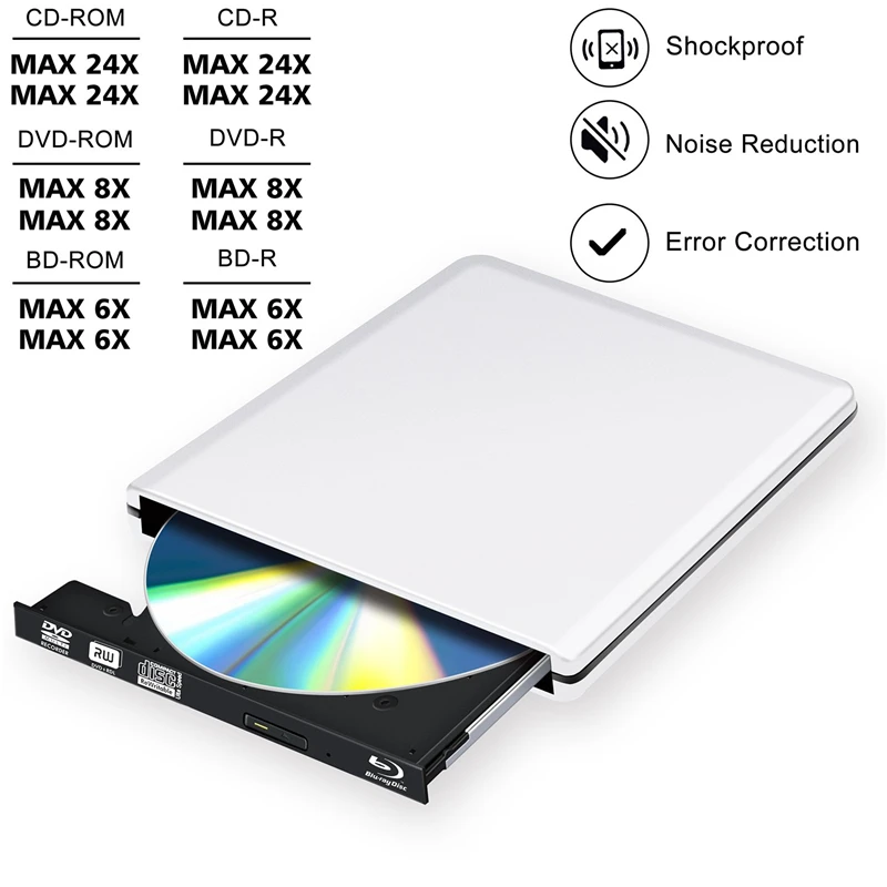 USB 3 0 Внешний Blu Ray оптический привод Bluray bd rw горелка BD RE CD/DVD Writer Play 3D 4K диск для