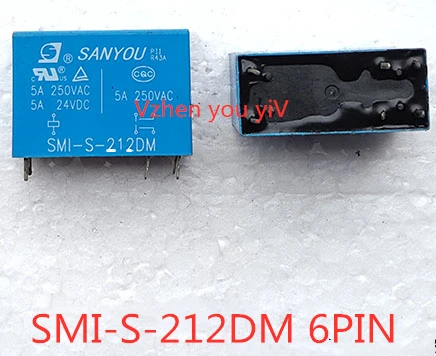 5 шт.-100 шт./лот для SANYOU SMI-S-212DM 12VDC 6-контактное 20A DC12 реле мощности 25VAC 5A 24VAC |