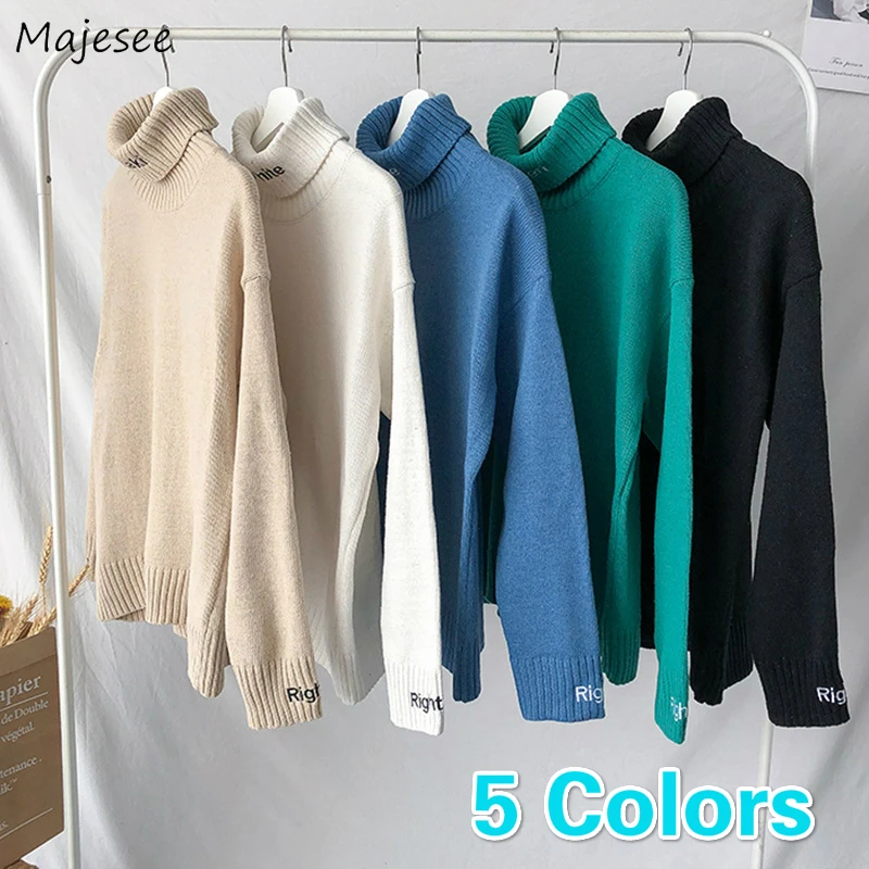 

Turtleneck Sweater Men Plus Size Letter Novelty Mens Sweaters Winter Clothes Harajuku Korean Style High Fashion Males Pullover