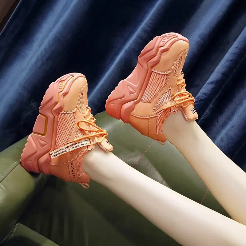 

ICCLEK 2021 New Fashion Brand Vulcanized Shoes for Women Mesh Sneakers Air Cushion Gym Sport Trainers Shoes Basket Femme