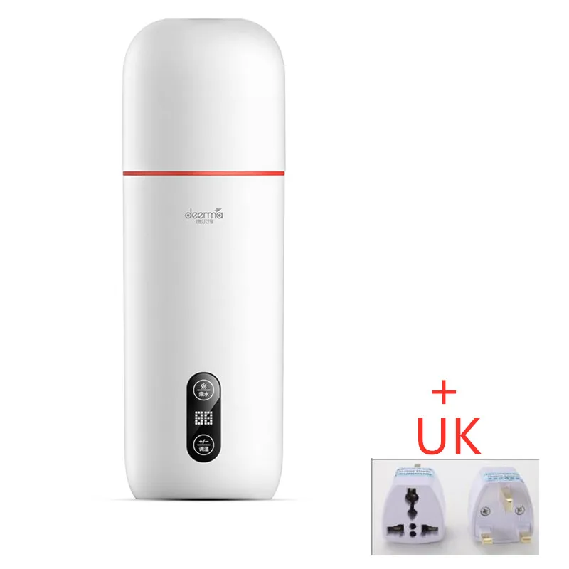 Add UK Adapter MI Mijia Deerma электрический чайник для воды 350 мл термос чашка портативная тушеная чашка температурный дисплей умный сенсорный контроль изоляционный горшок - Цвет: Add UK Adapter