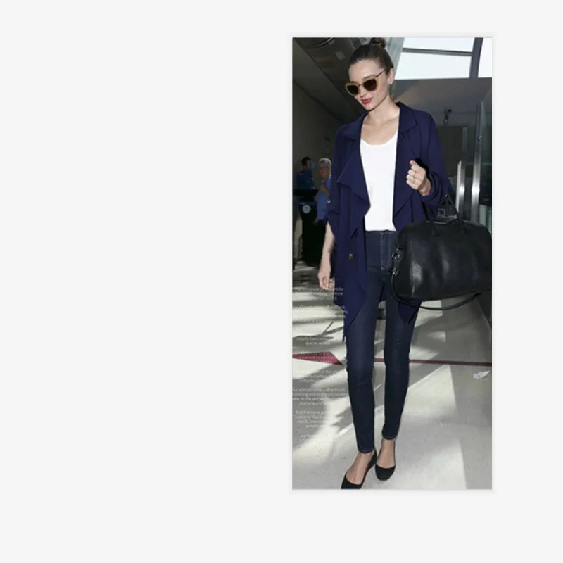 Женская ветровка повседневное однотонное пальто женская верхняя одежда длинное