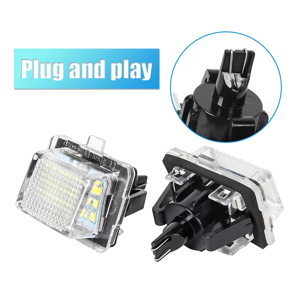 2X LED Car License Plate Light Accessories For Mercedes Benz W204 S204 W212 S212 C207 W221 C216 CL550 CL600 CL63 C E S CL Class |