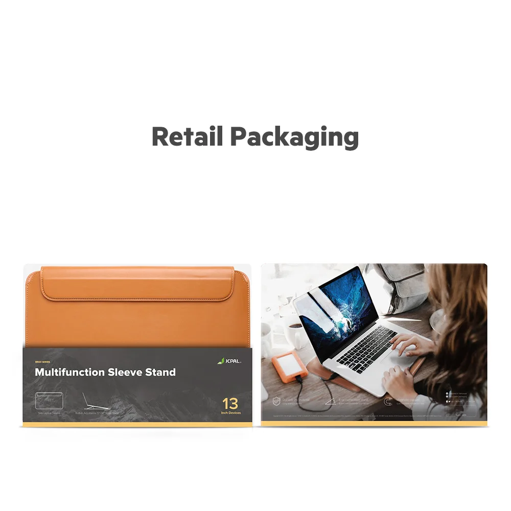 Чехол для ноутбука JCPAL из ПУ кожи складная подставка MacBook 13 дюймов эргономичный