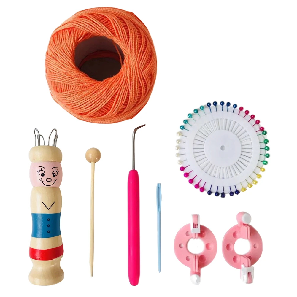 Wooden Doll Rope Knitting Needlework Childrens Handmade DIY Loom Braided Maker Yarn Wool Set Crochet Tool Knitter Accessory | Дом и сад