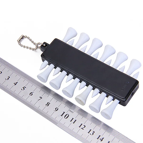

2x 12pcs Golf Ball Wooden Tees 3 Markers Tee Holder Carrier Club Chain Gift