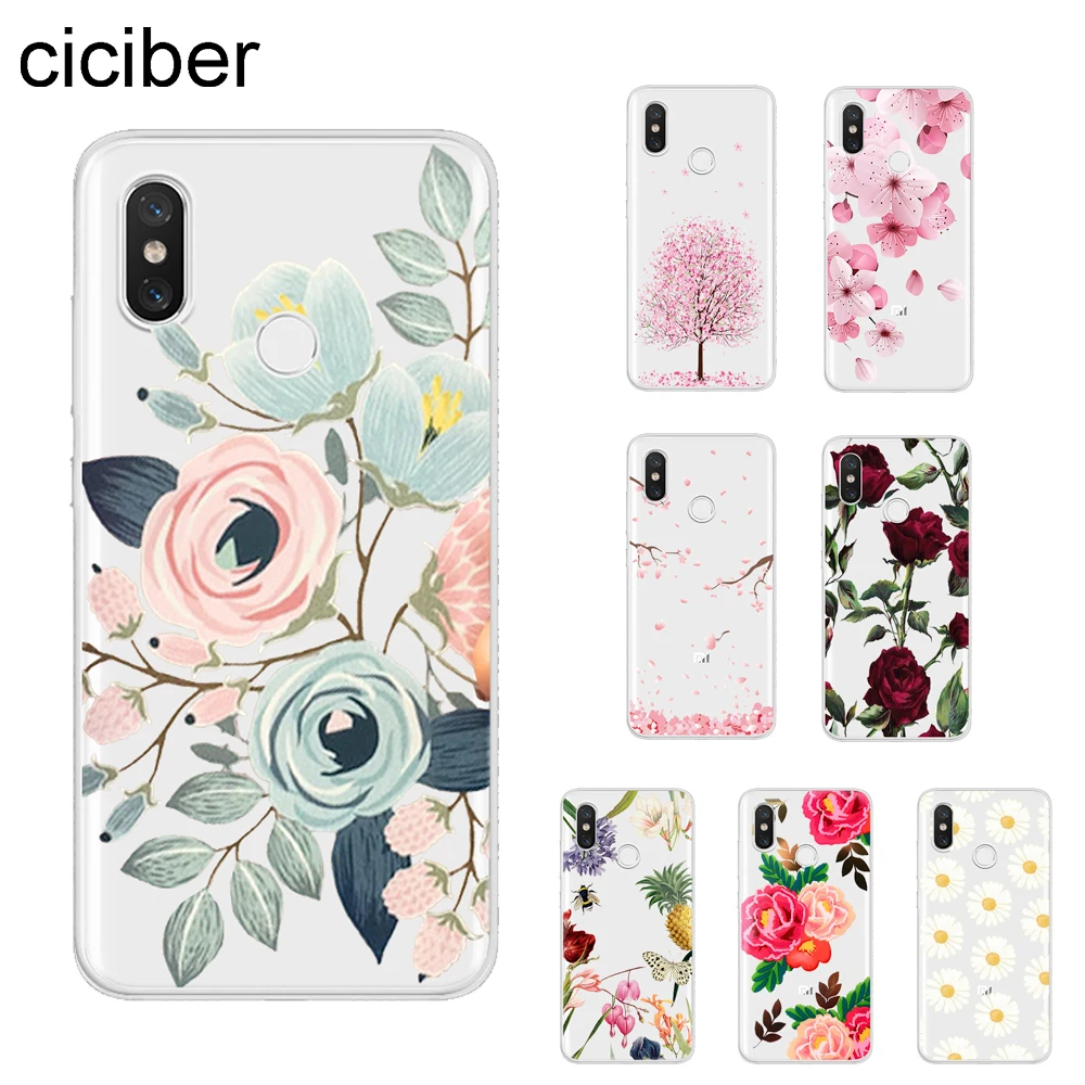 Чехол ciciber с милыми цветами и розой для телефонов Xiaomi MIX MAX 3 2 1 S Pro чехлы A2 A1 9 8 6 5 X 5C
