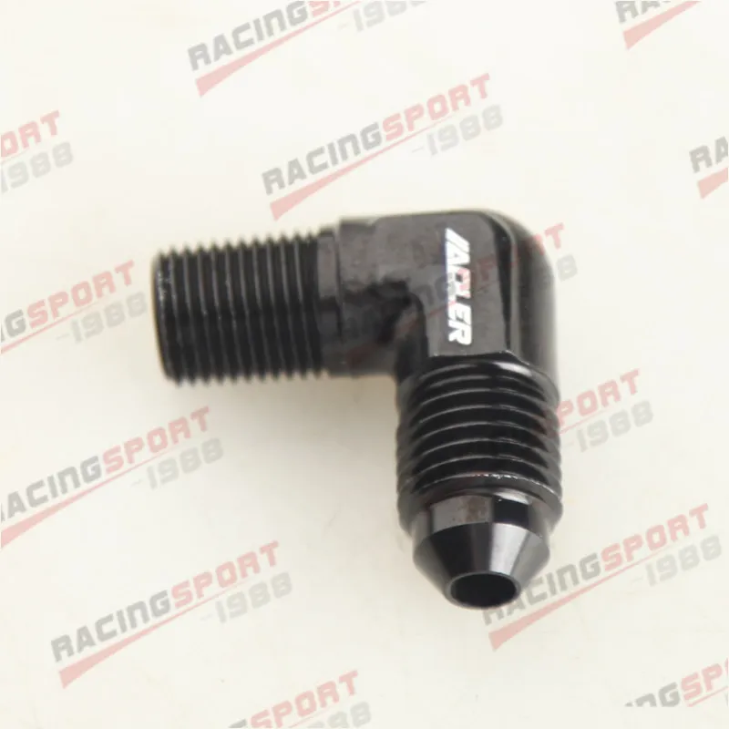 AN4 4AN AN 4 до 1/8 &quotNPT 90 градусов мужской алюминиевый фитинг адаптер Черный|Подача и