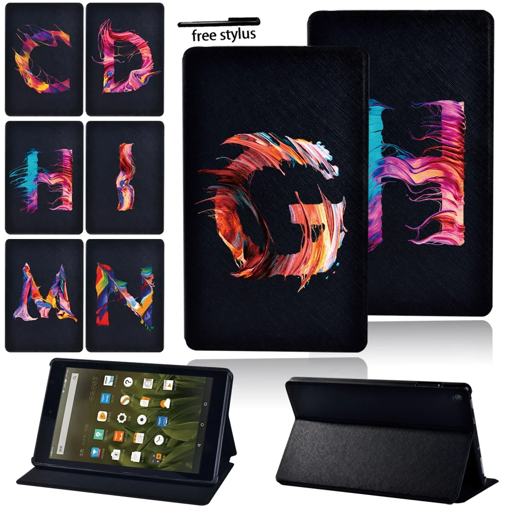 

Tablet Case for Amazon Fire HD 8/HD 8 Plus/Fire 7(5/7/9th Gen)/HD 8(6/7/8th Gen)/HD 10(5/7/9th Gen) Leather Cover Case+ Stylus