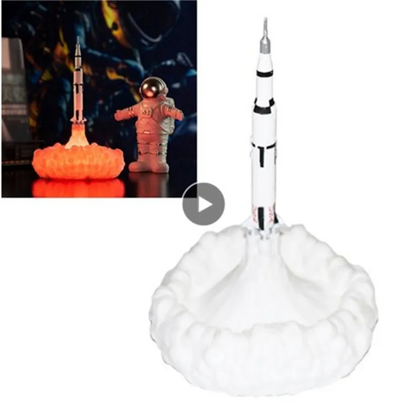 3D печать Сатурн челнок лампы перезаряжаемый ночной Светильник Apollo 5 Луна земля