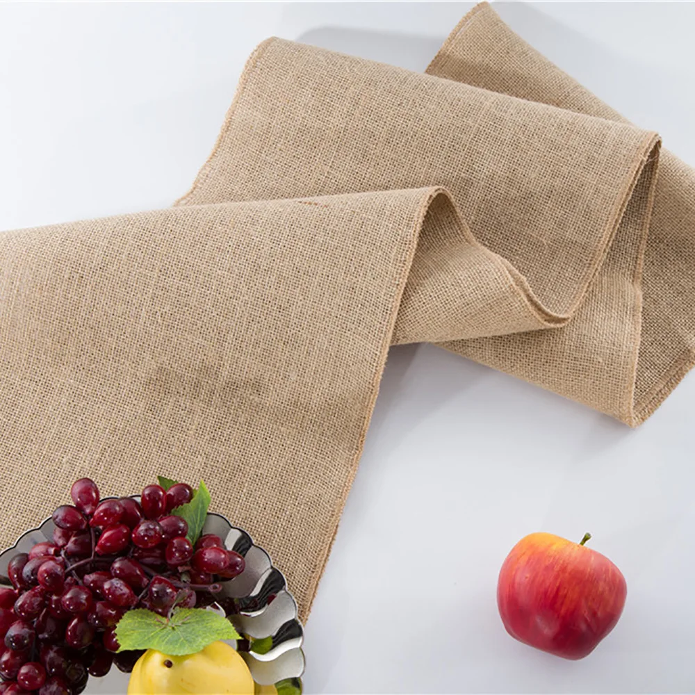 

Rectangular Tablecloths Burlap Imitated Linen Table Runner Christmas Wedding Table Runner Burlap Vintage Restaurant Table Decor