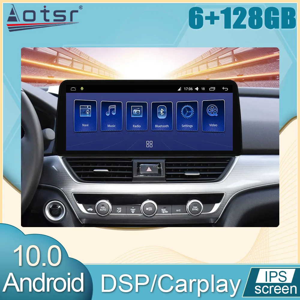 

6+128G Android For Honda Accord 10 2018 2019 2020 Car Radio Multimedia GPS Navi Video Player Carplay DVD Head Unit DPS No 2Din